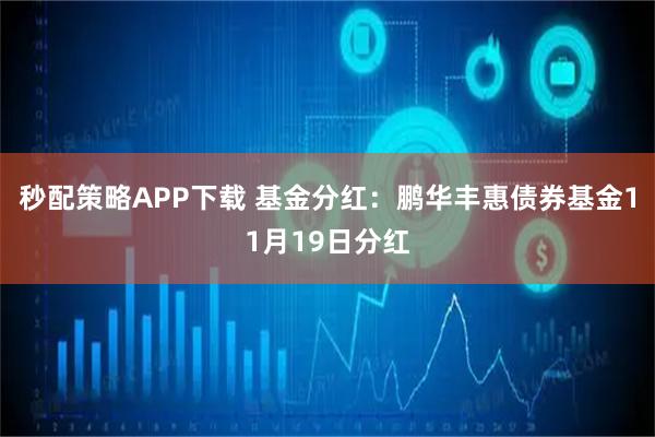 秒配策略APP下载 基金分红：鹏华丰惠债券基金11月19日分红